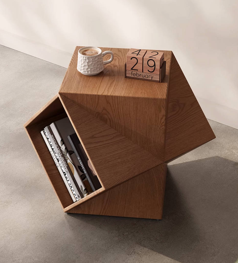 American style polyhedron side table wabi-sabi style creative art sofa small apartment
